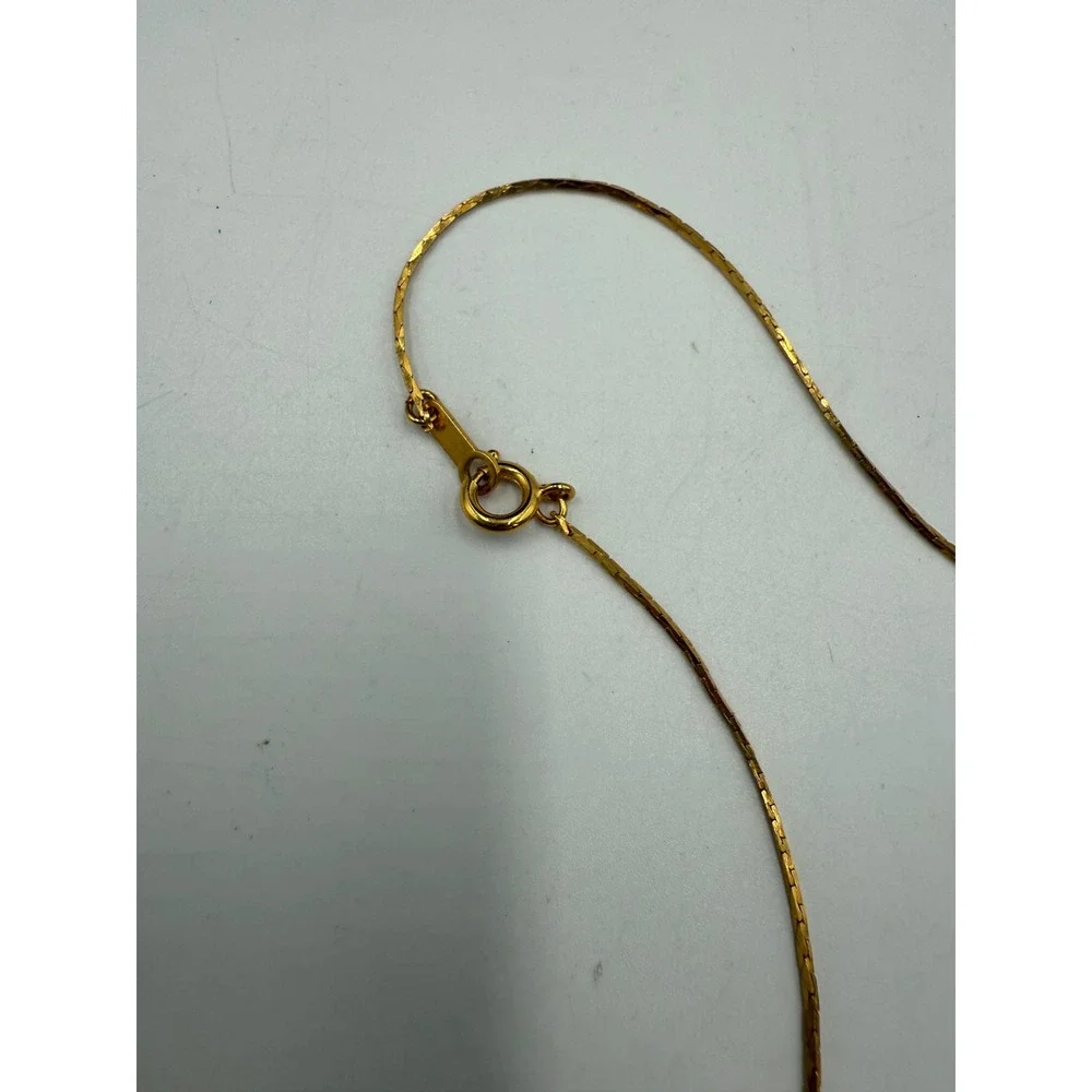 Vintage Gold Tone Station Necklace with Black Beads and Coiled Wire Accents